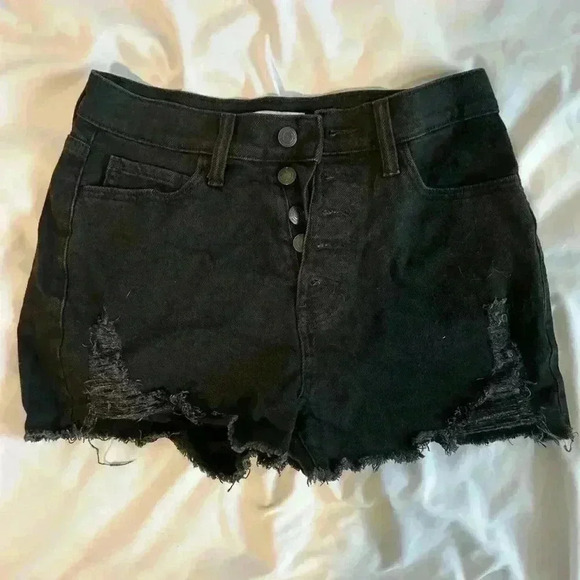 - SODA! High rise, black Junior or women Mom shorts size 5/27W - Picture 4 of 6